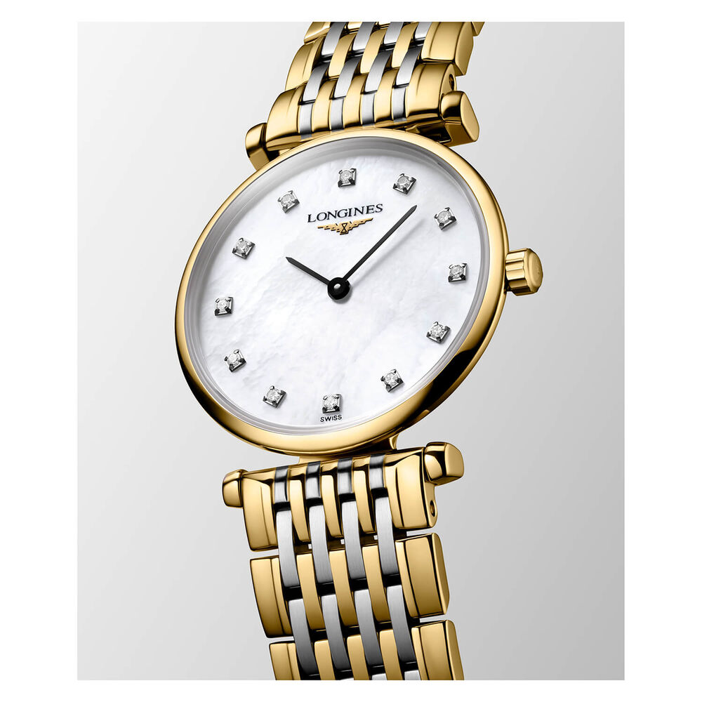 Longines Elegance La Grande Classique 24mm Mother of Pearl Dial Diamond Dot Two Tone Bracelet Watch image number 1