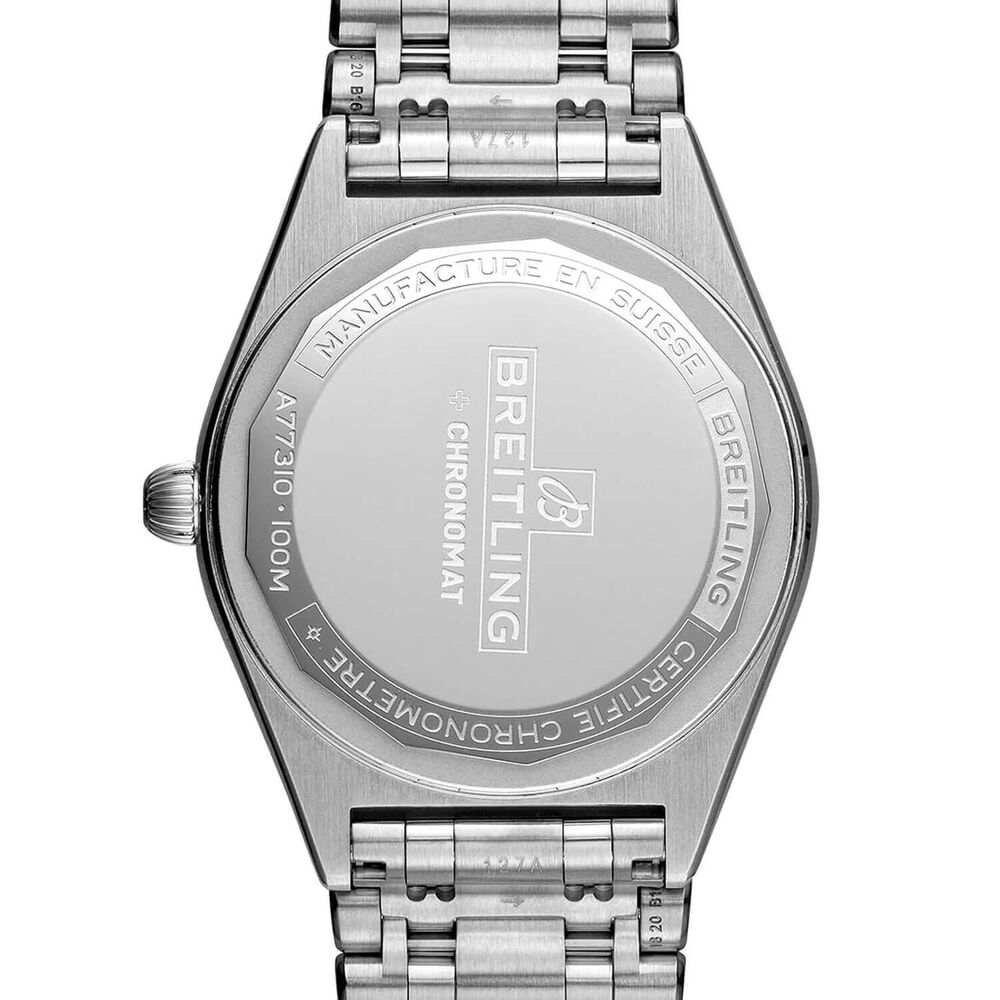 Breitling Chronomat 32mm Quartz Pearlised Dial Rose Gold Index Steel Case Watch image number 3