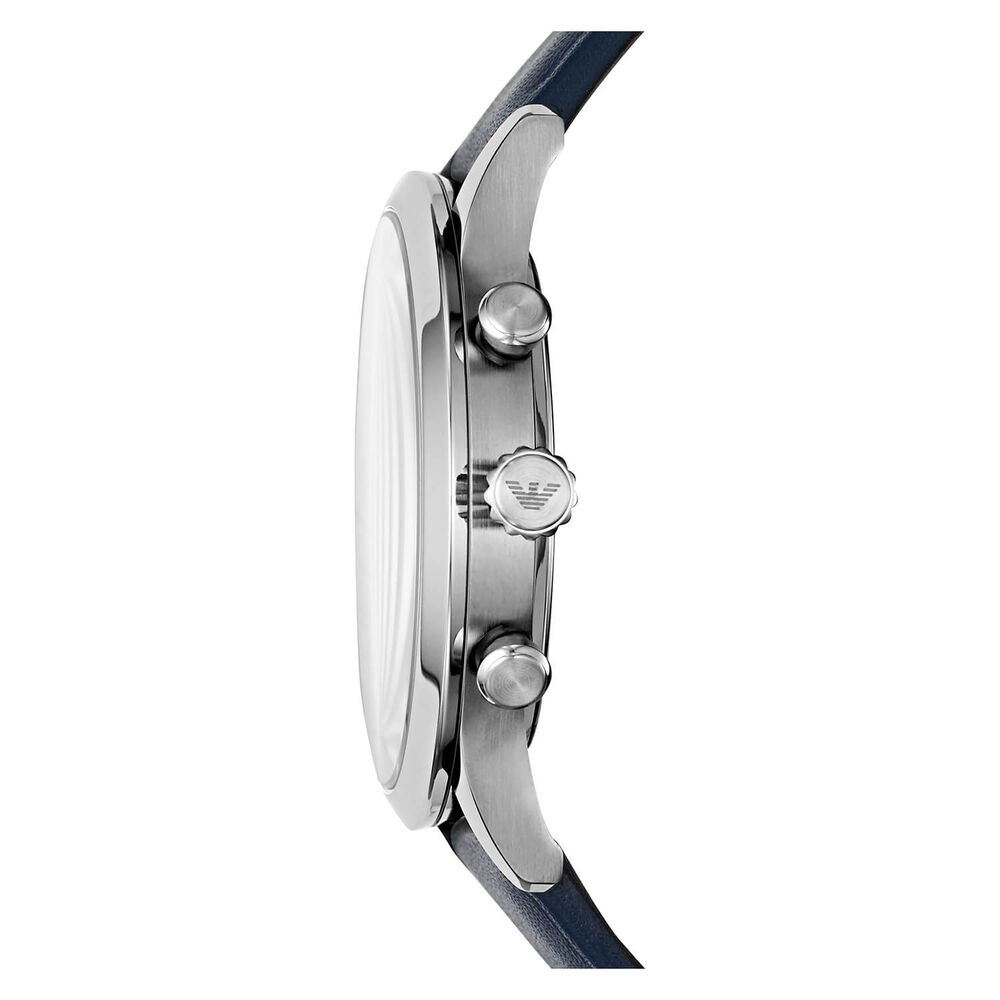 Emporio Armani Blue Chronograph Dial & Blue Leather 43mm Watch