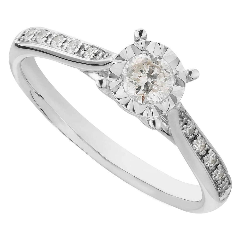 9ct white gold 0.33 carat diamond ring image number 0