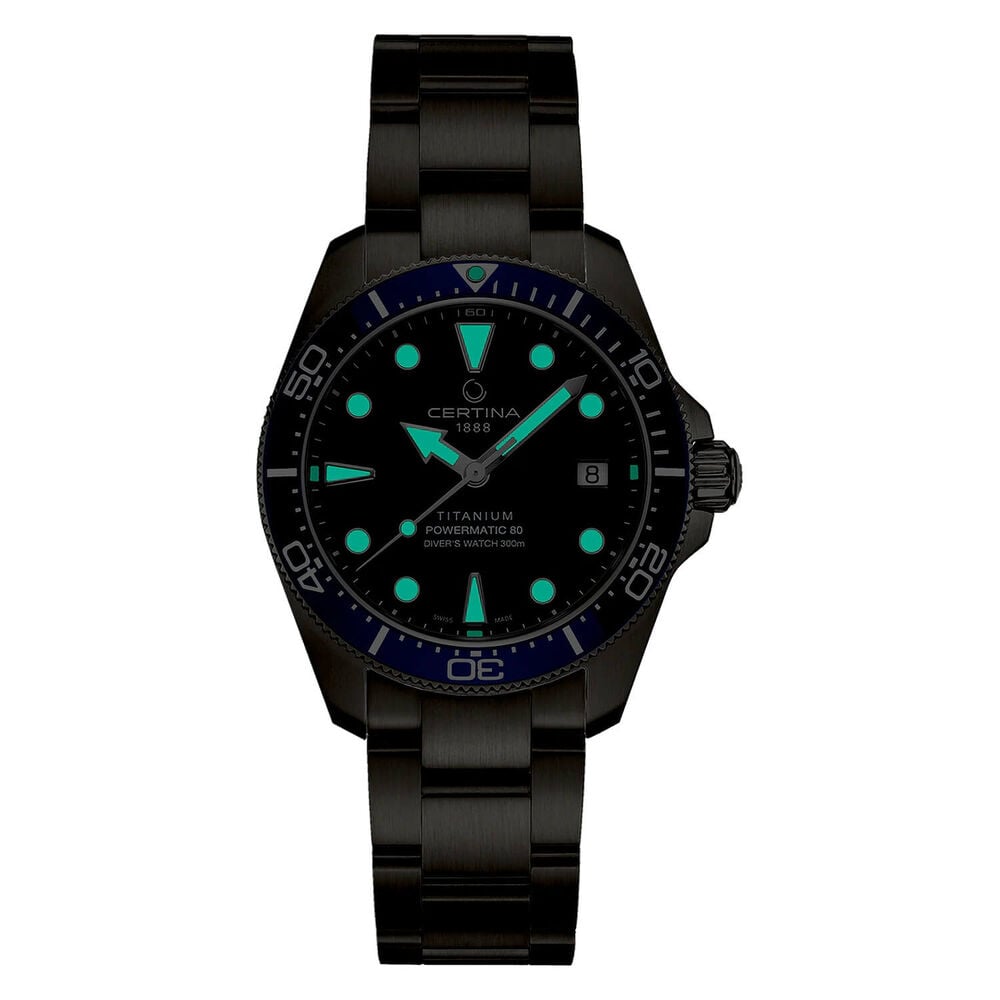 Certina DS Action Diver 38mm Blue Dial Grey Titanium Bracelet Watch