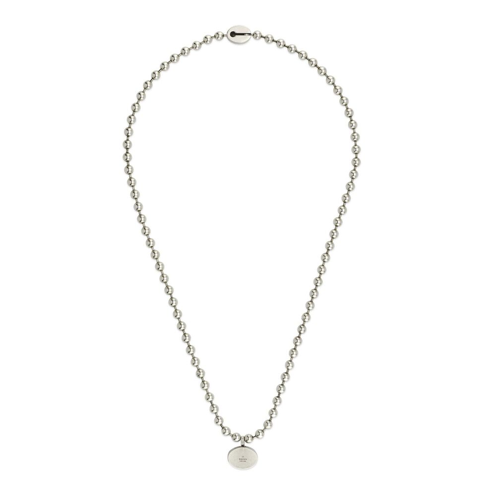 Gucci Interlocking Blue Logo Sterling Silver Pendant