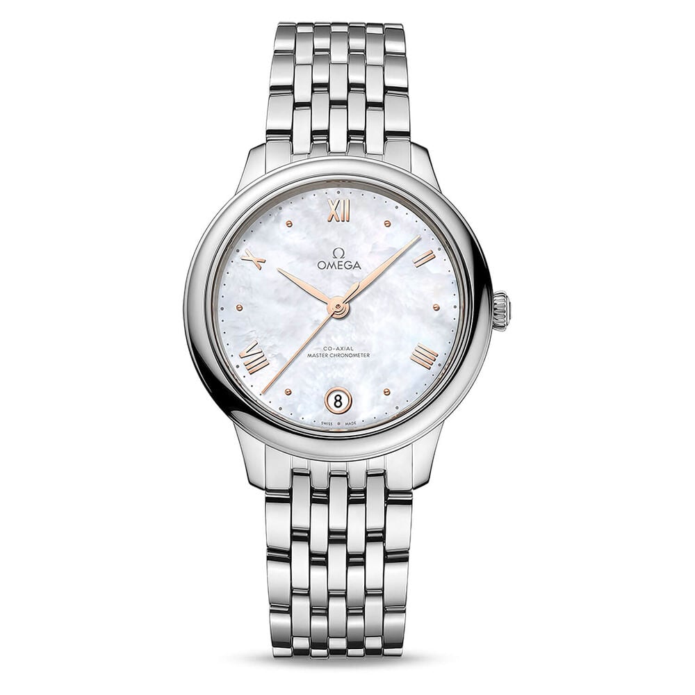 OMEGA De Ville Prestige Co-Axial Master Chronometer 34mm White Dial Bracelet Watch image number 0