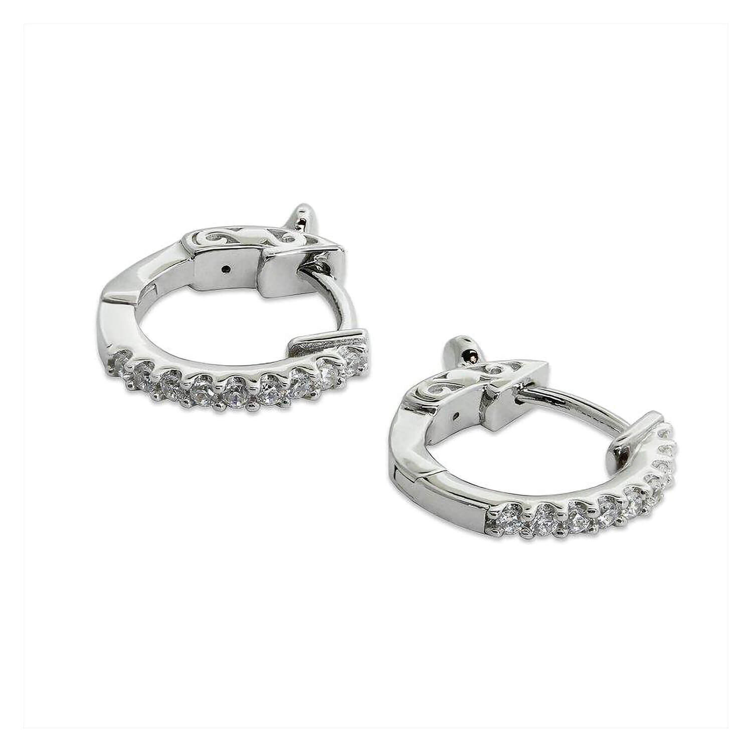 Sterling silver crystal clearance hoop earrings
