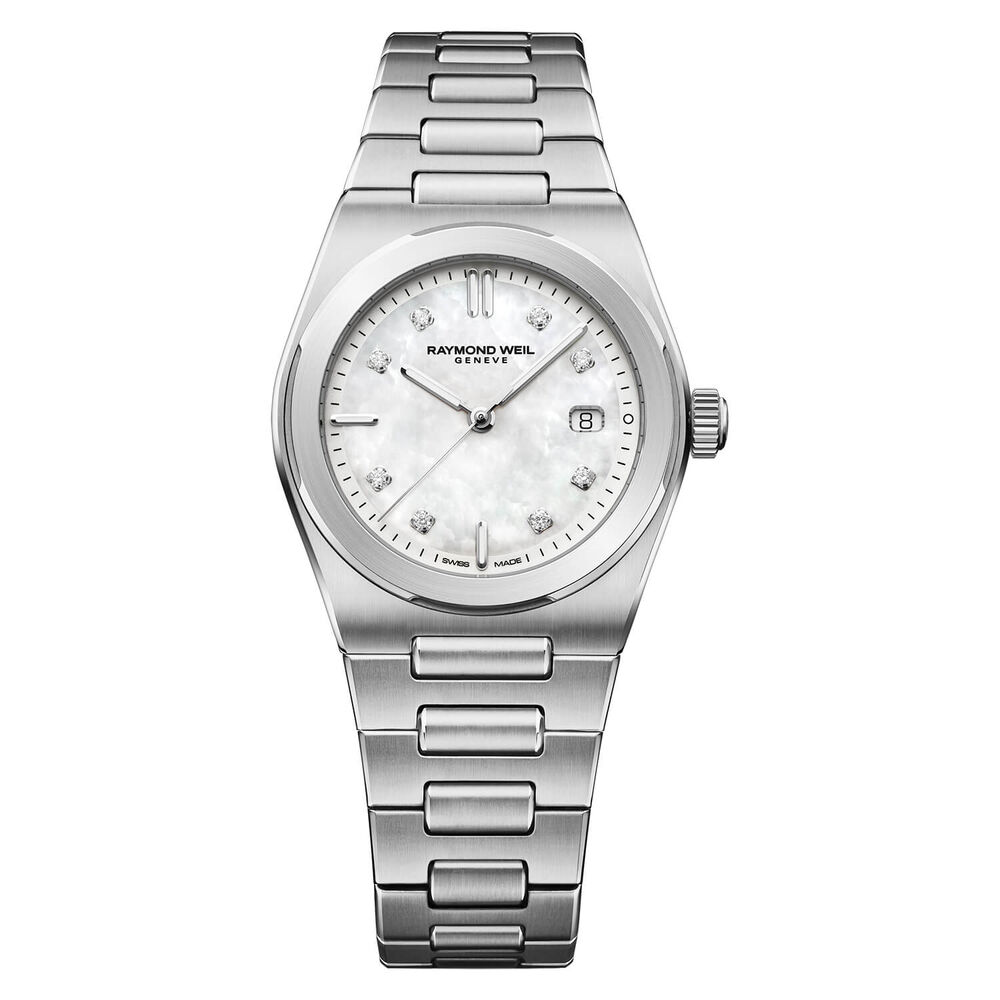 Raymond Weil A.R.T. 30mm White Mother of Pearl Dial Steel Bracelet Watch