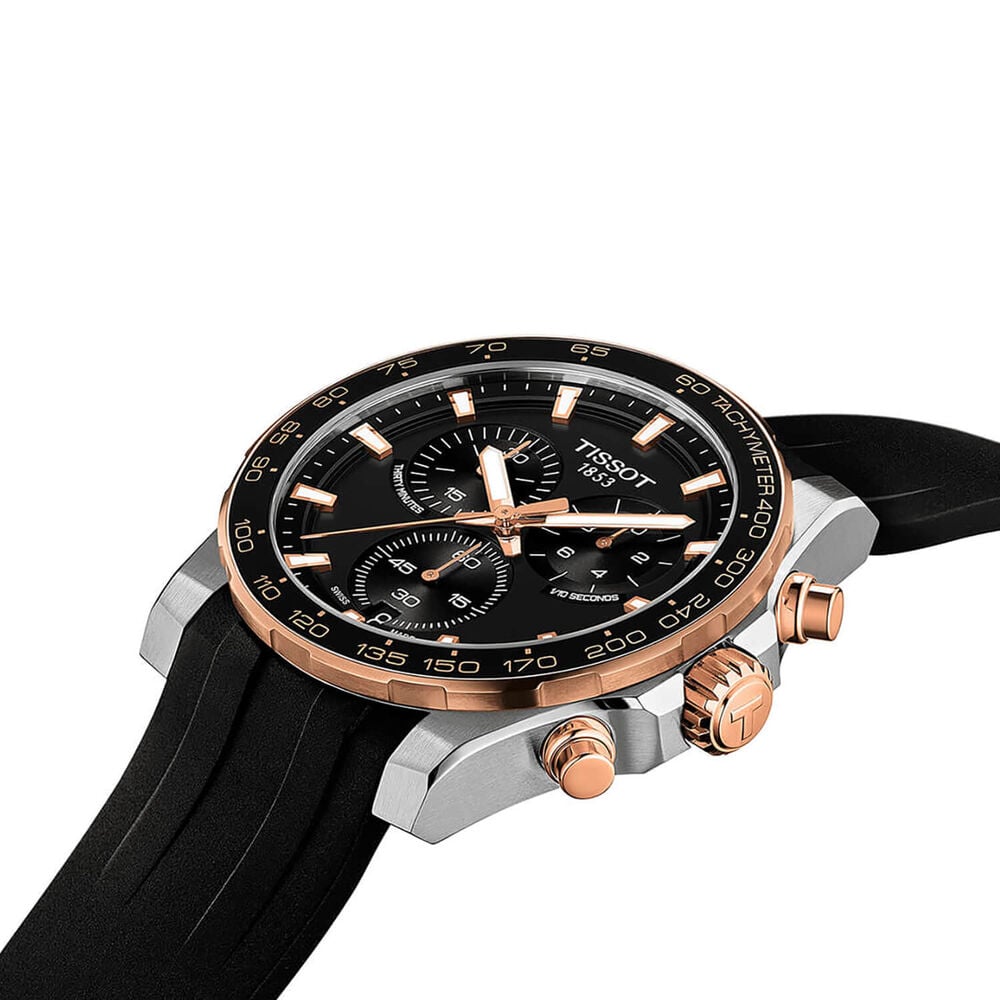 Tissot Supersport Chrono 42mm Black Dial Black Rubber Strap Watch