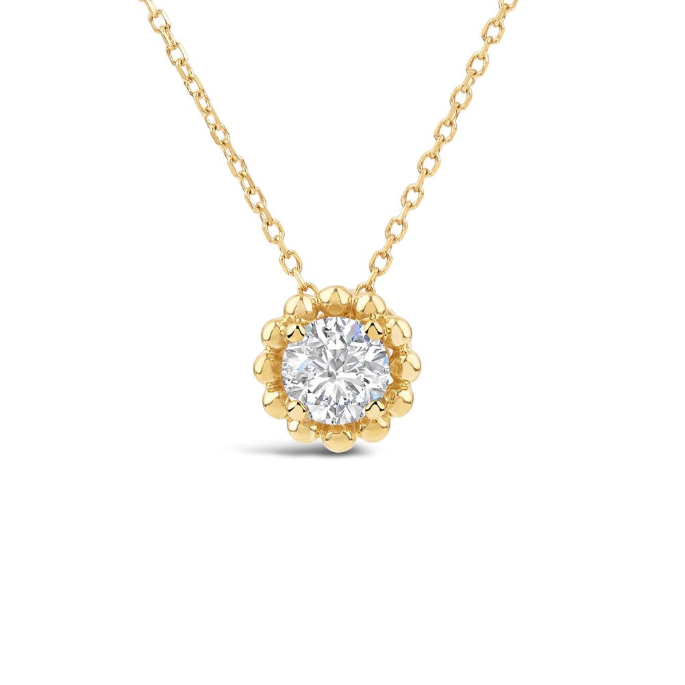 Born Granules 9ct Yellow Gold Lab Grown 0.50ct Round Diamond Pendant image number 0