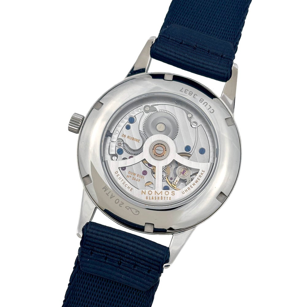 Pre-Owned NOMOS Club Automatic Date Siren Mens Blue-Black Strap Watch image number 3