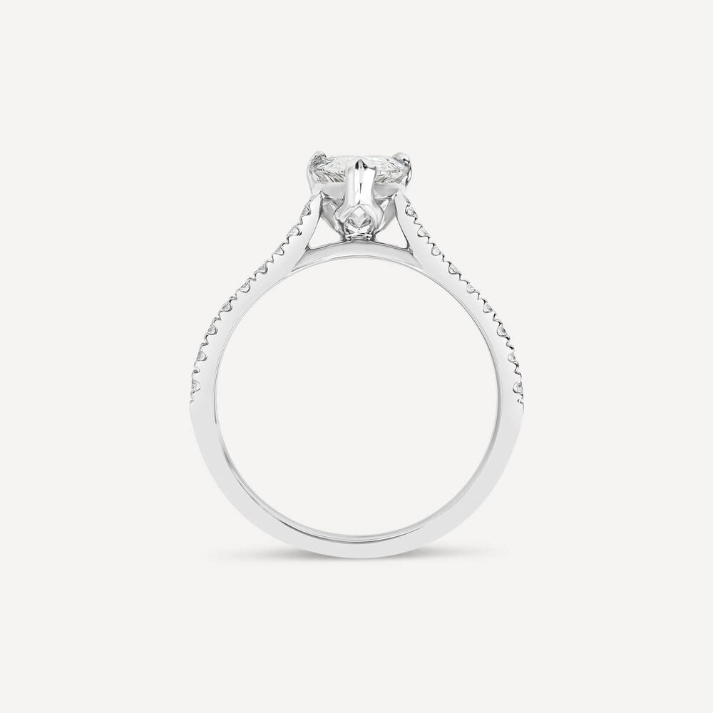Born Platinum 1.20ct Lab Grown Pear Solitaire & Diamond Sides Ring