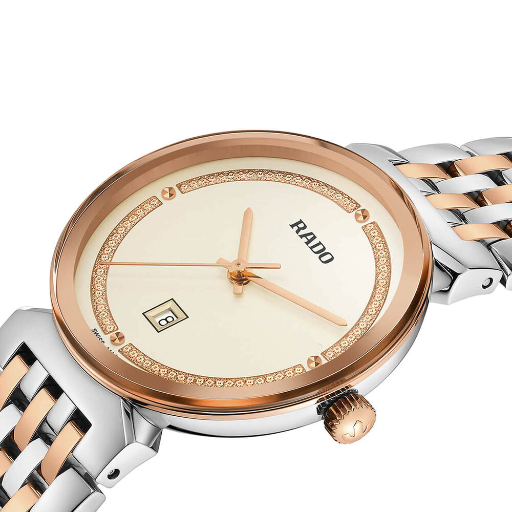 Rado Florence 30mm Champagne Dial Steel & Rose Gold PVD Bracelet Watch image number 1