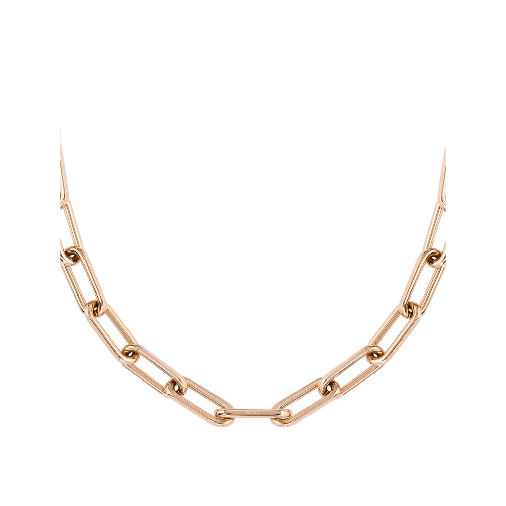 BOSS Ladies Tessa Carnation Gold IP Necklace image number 1