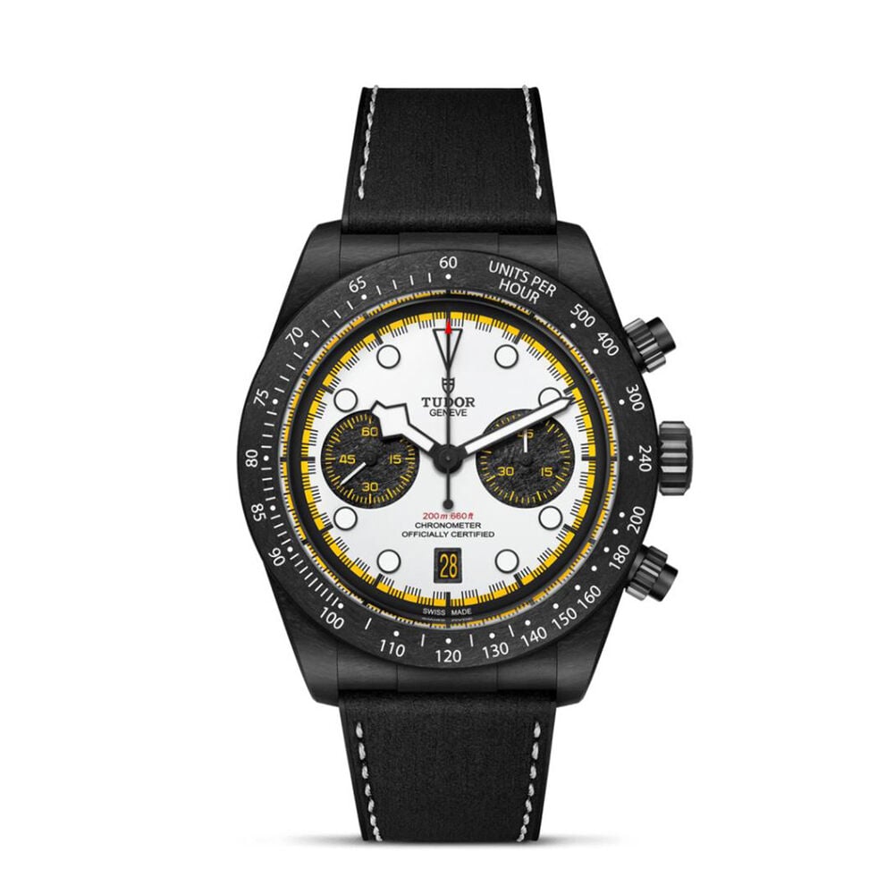 TUDOR Black Bay Chrono 'Carbon 26' 42mm White Dial Black Strap Watch