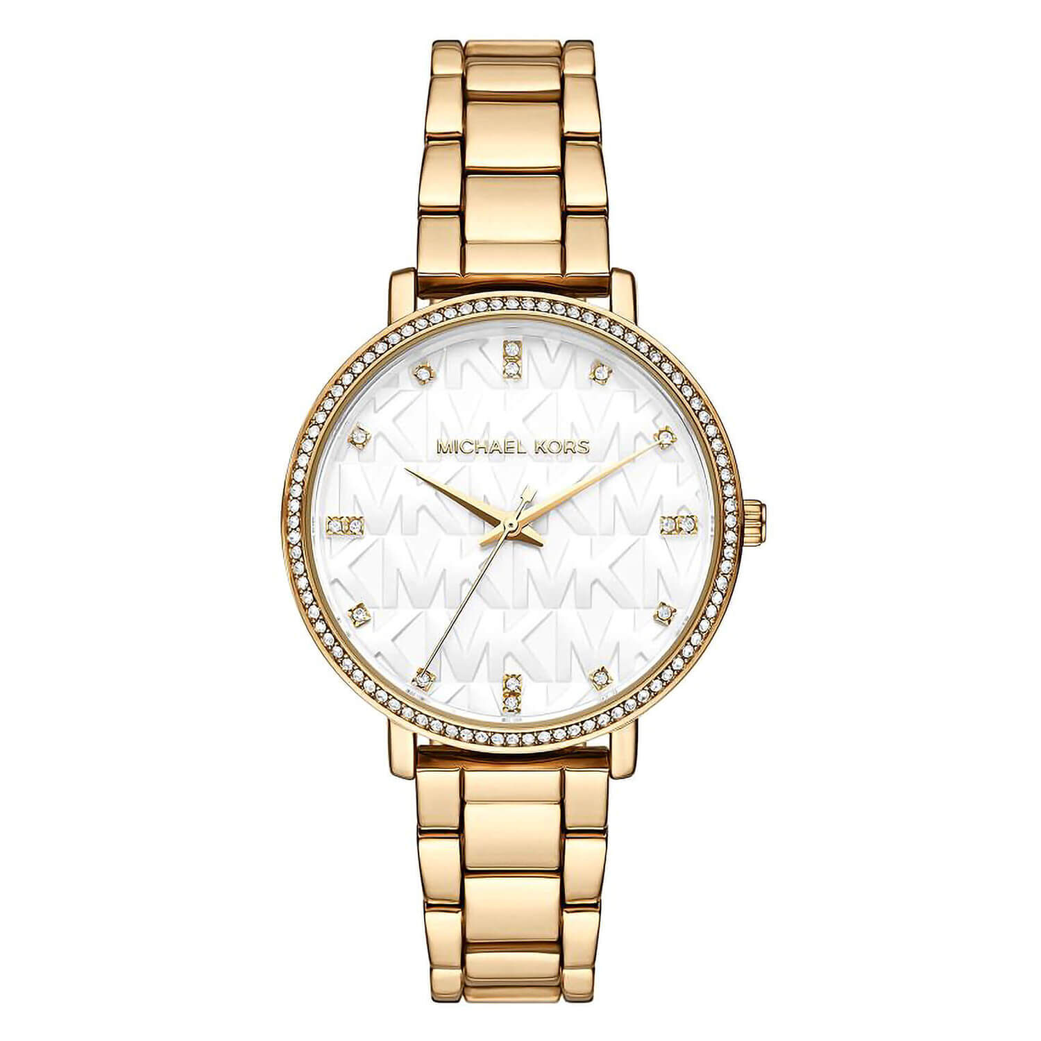 Michael kors hot sale white and gold