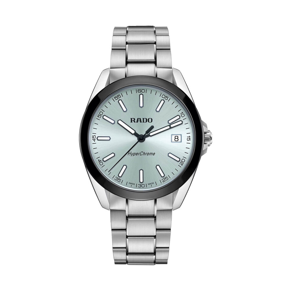 Rado HyperChrome Quartz 41.5mm Ice Blue Dial Steel Bracelet Watch image number 0