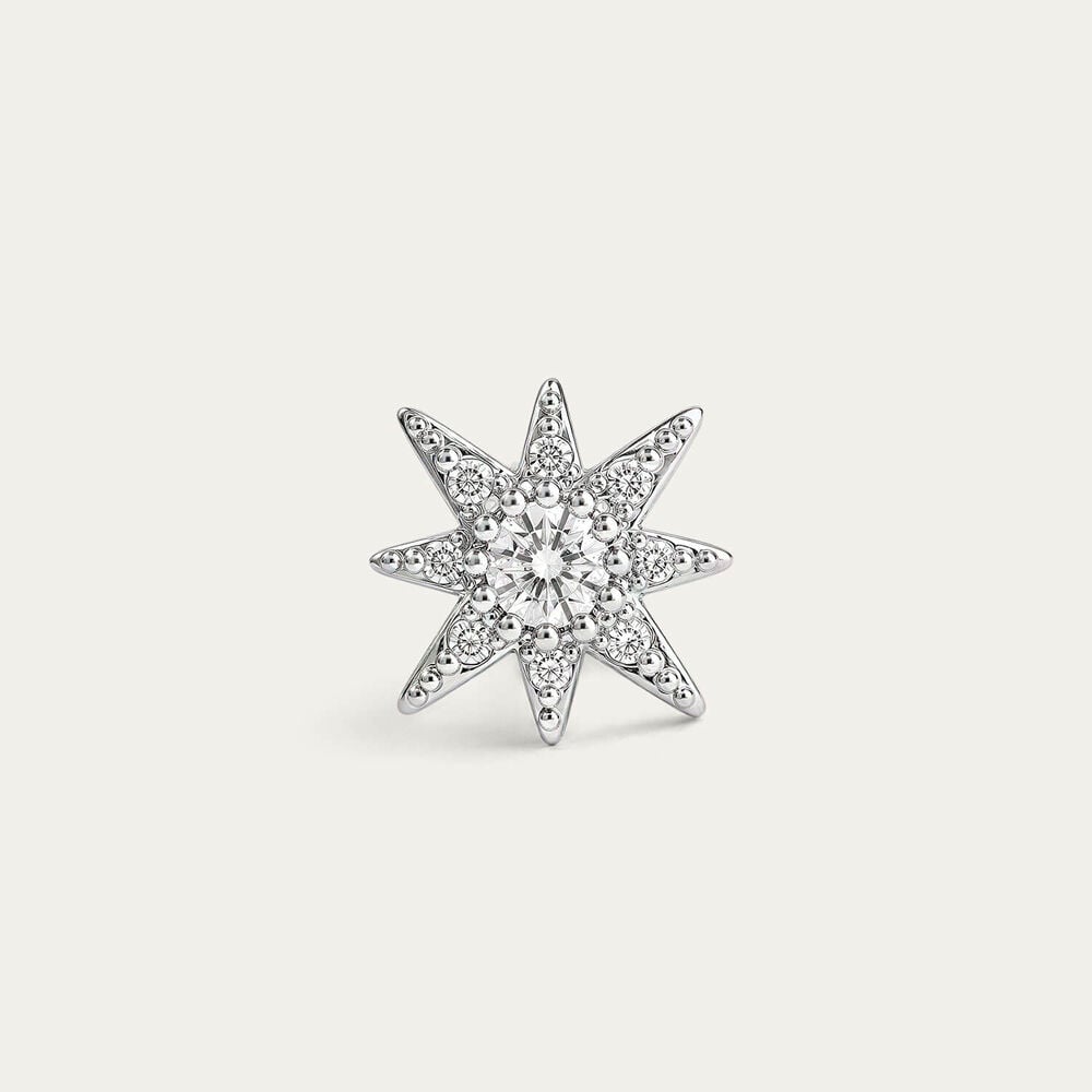 Sterling Silver Cubic Zirconia Star Single Earring