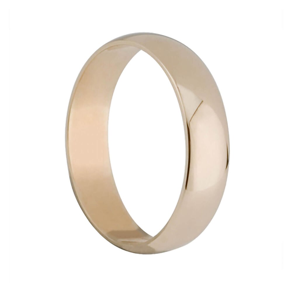 9ct gold 5mm D shape wedding ring image number 0