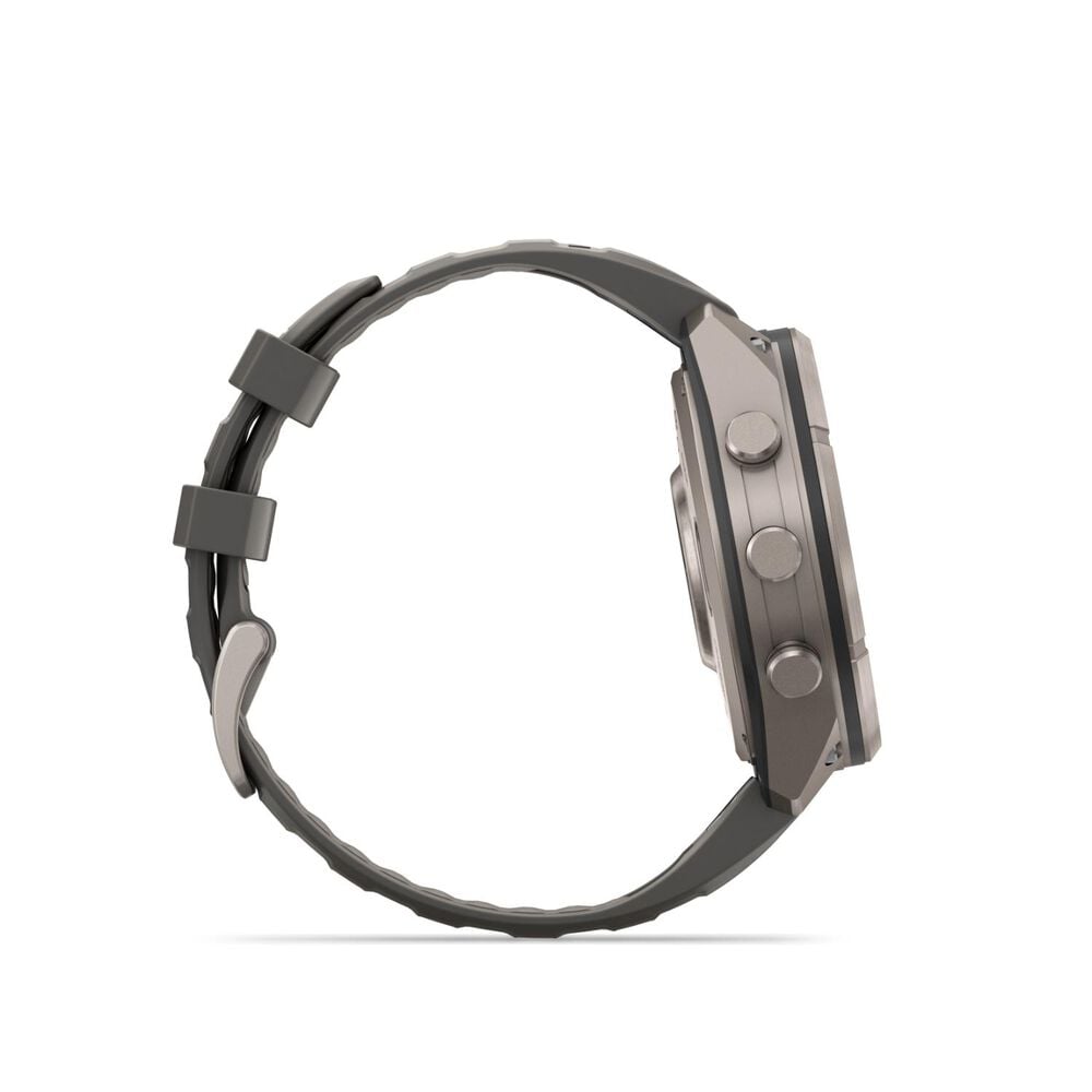 Garmin fenix 9 Pro Solar 47mm Titanium Pebble Grey Silicone Strap Watch