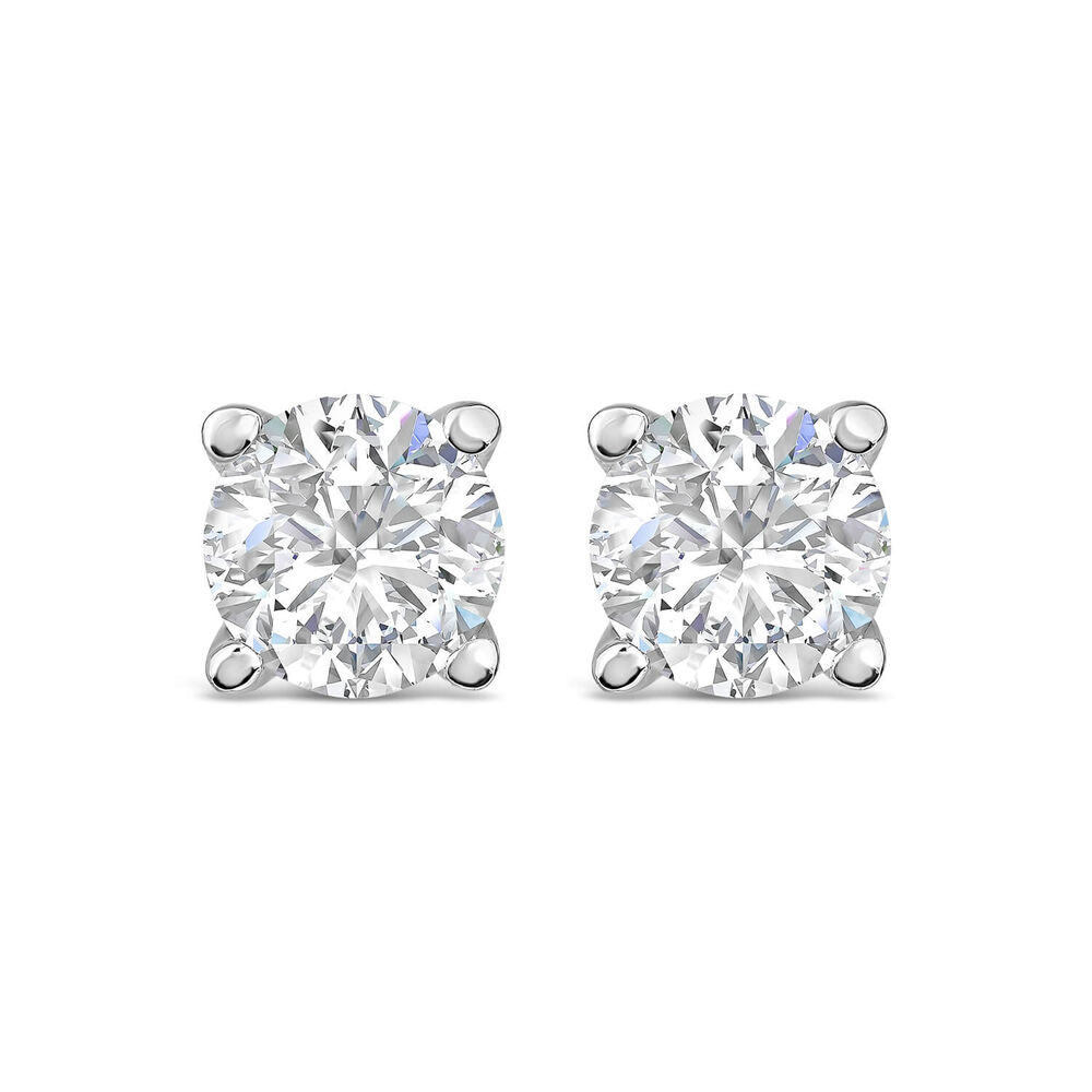 Born 9ct White Gold Lab Grown 0.80ct Diamond Brilliant Stud Earrings