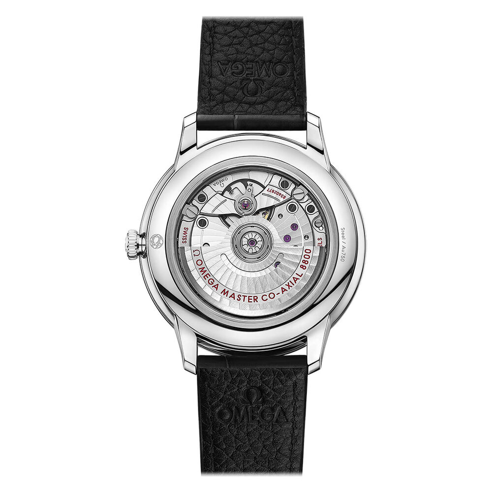 Pre-Owned OMEGA De Ville Prestige  Master Chronometer 40mm Silver Dial Black Strap Watch