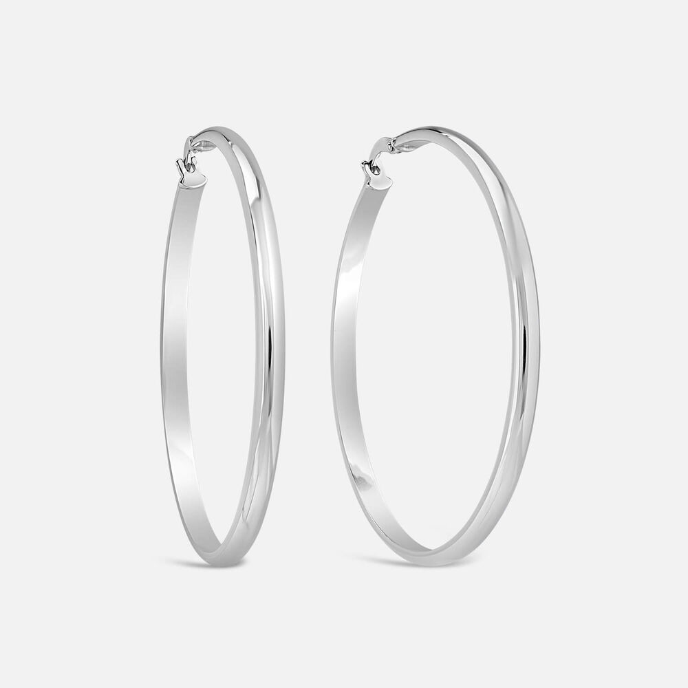 Sterling Silver 15mm Plain Hoop Earrings