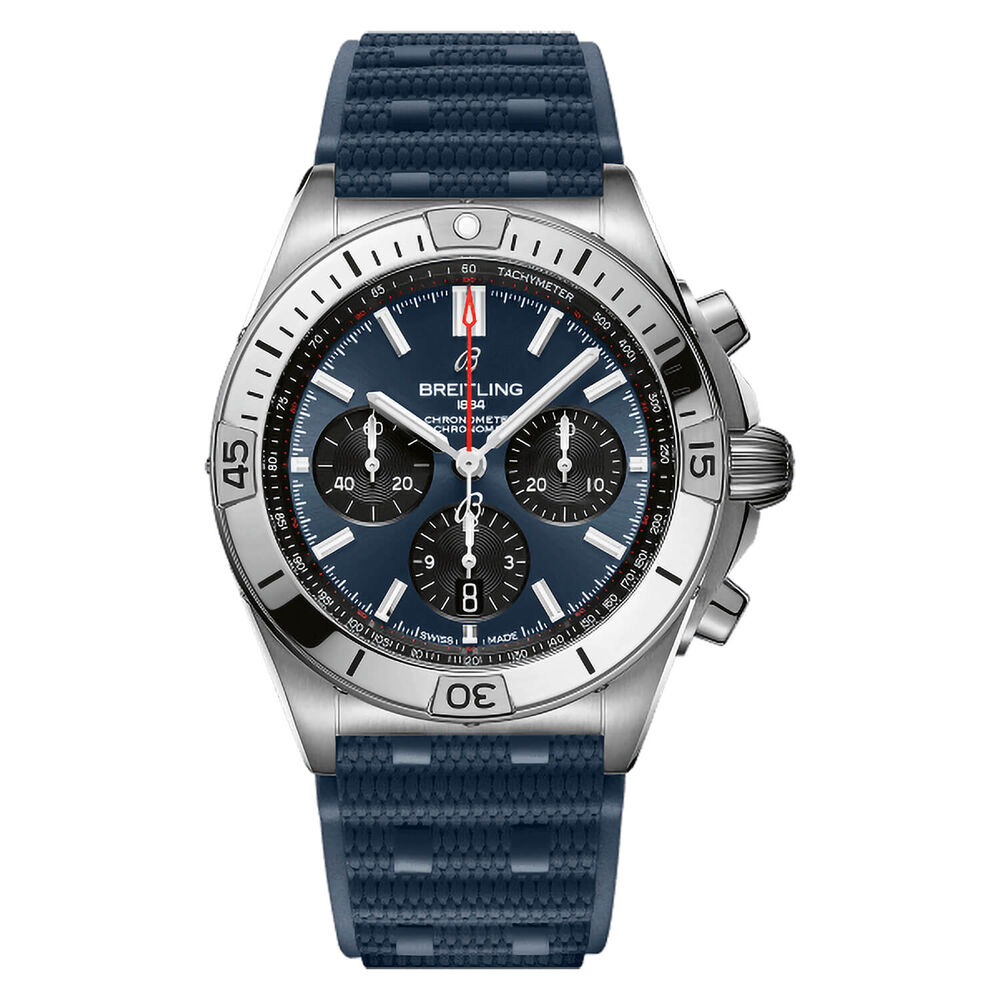 Breitling Chronomat B01 42mm Blue Dial Rubber Strap Watch image number 0