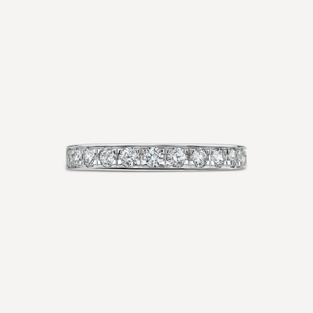 Platinum 3mm 0.50ct Diamond Pave Wedding Ring- (Special Order) image number 1