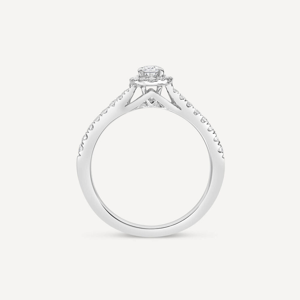 The Orchid Setting 18ct White Gold 0.50ct Oval Diamond Shoulders Ring image number 3