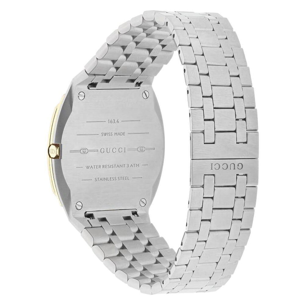 Gucci 25H 38mm Quartz Yellow Gold PVD Dial Steel Case Bracelet Watch