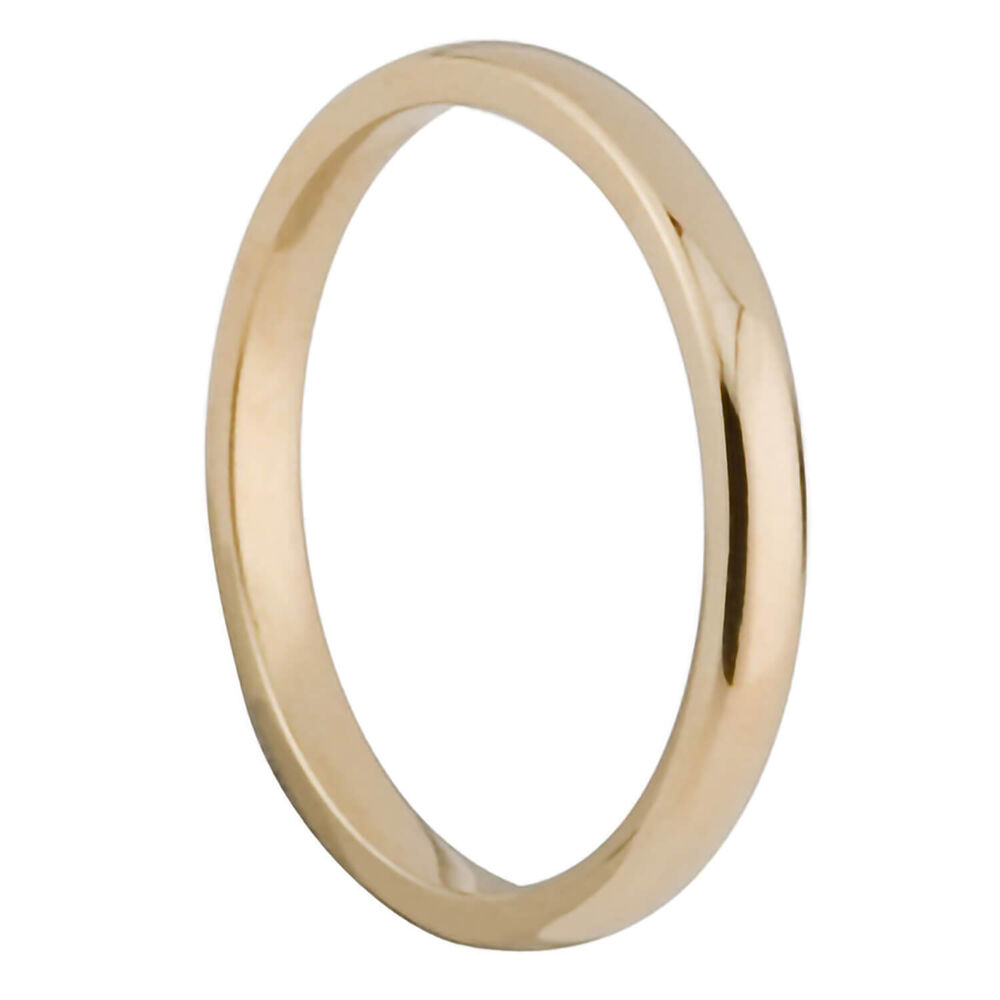 Ladies' 18ct gold 2mm classic court wedding band image number 0