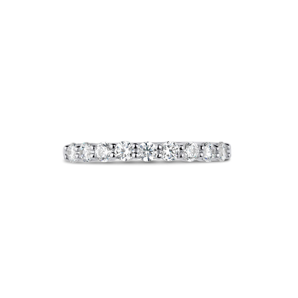 9ct White Gold Nine Stone Cubic Zirconia Eternity Ring