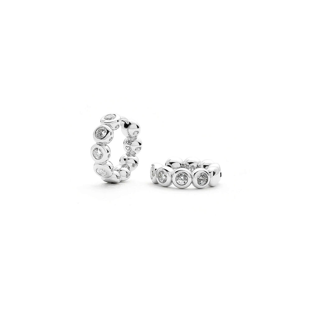 Missoma Sterling Silver Cubic Zirconia Tennis Small Hoop Earrings