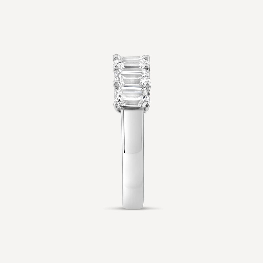 Born Platinum 1.85ct Lab Grown 5 Stone Emerald Cut Half Eternity Diamond Ring image number 3