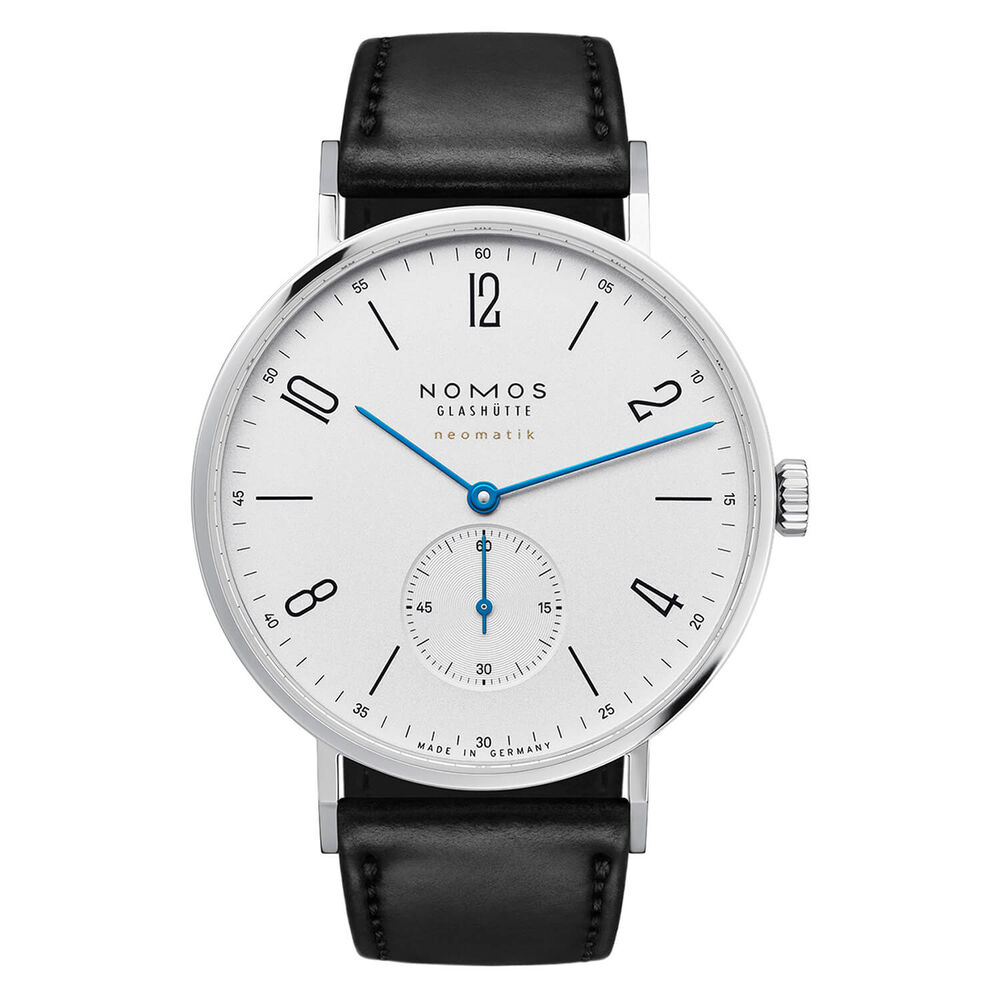 Pre-Owned NOMOS Glashutte Tangente Neomatik 38.5mm White Dial Black Leather Strap Watch
