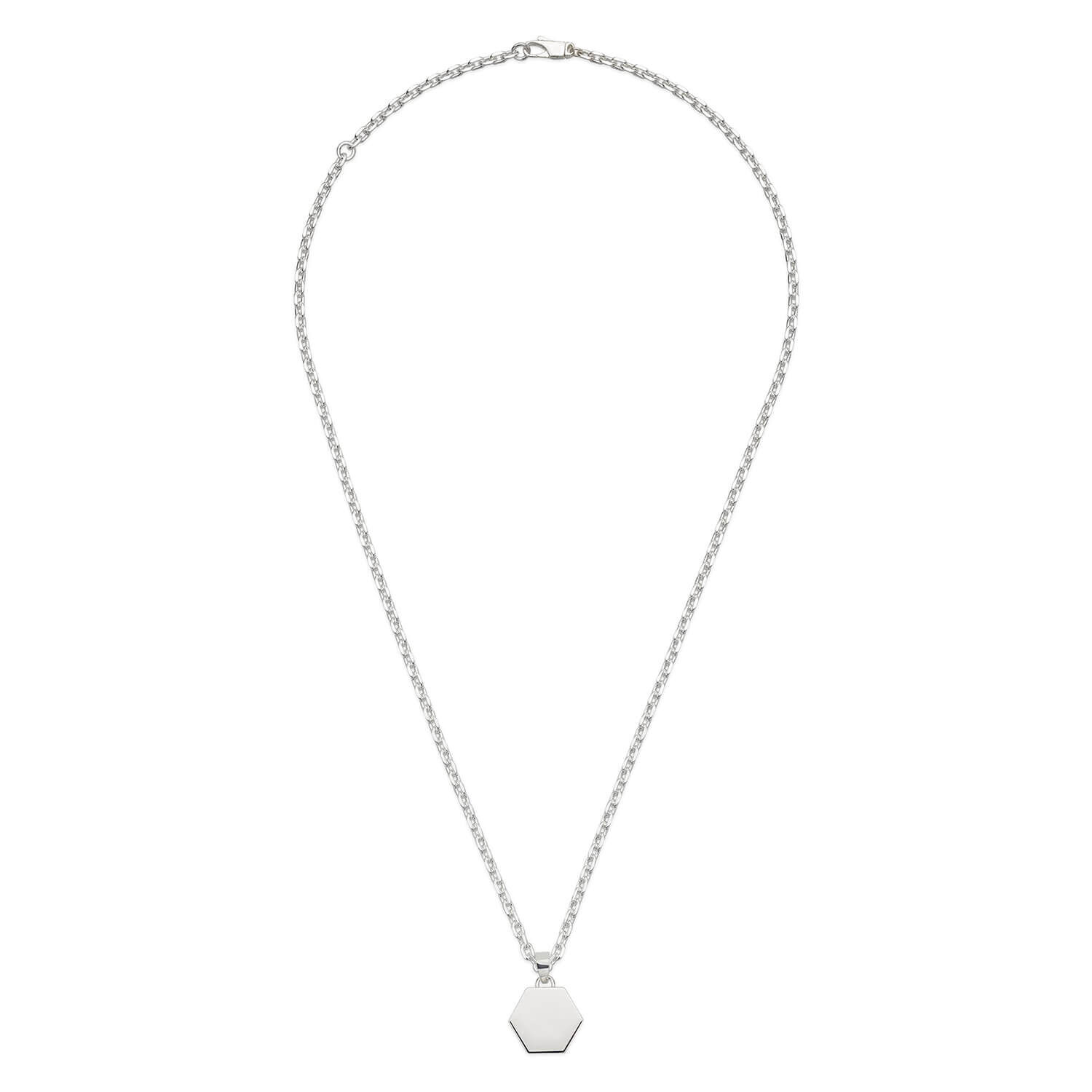 Gucci Trademark Sterling Silver Disc Pendant Necklace