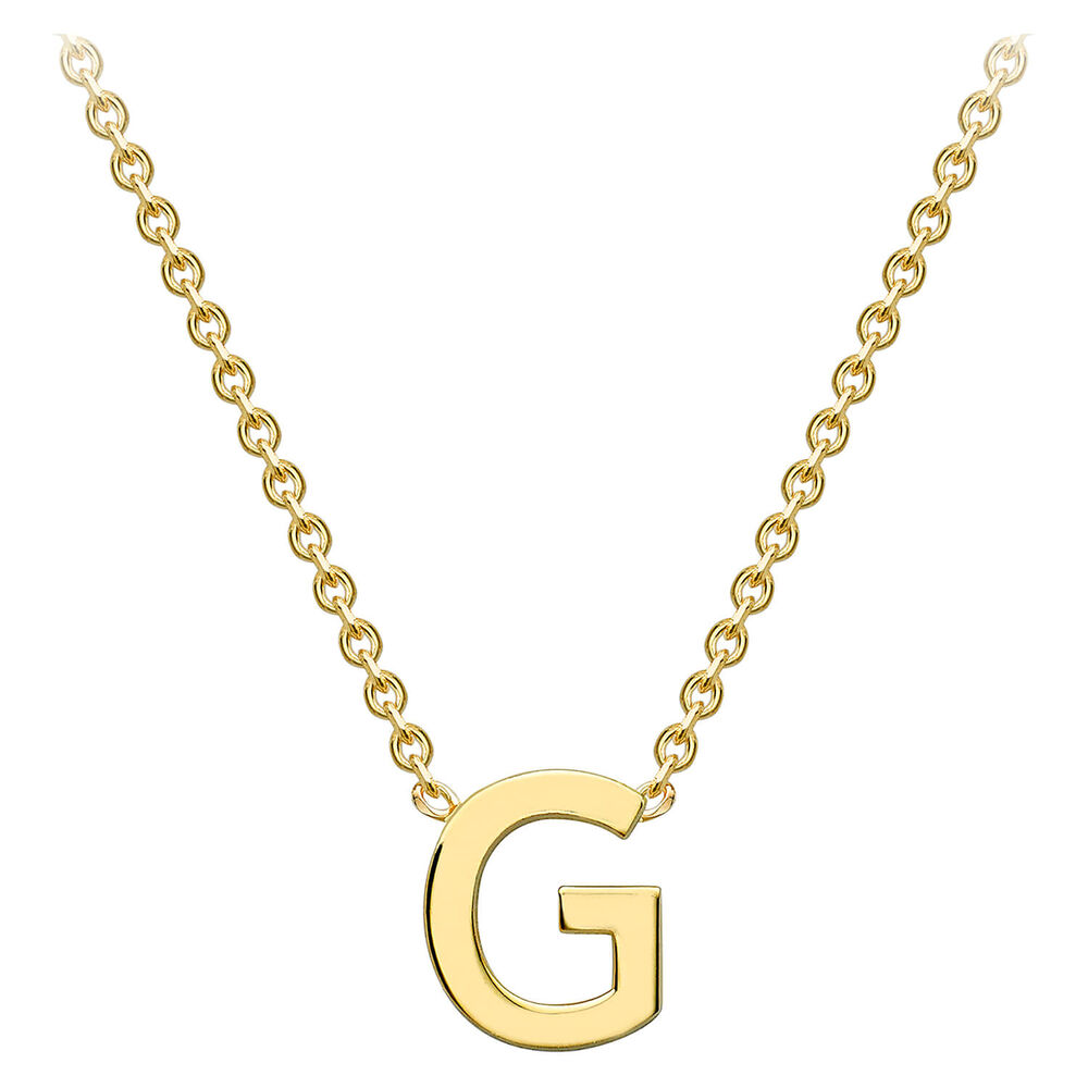 9 Carat Yellow Gold Petite Initial G Necklet  (Chain Included) image number 1