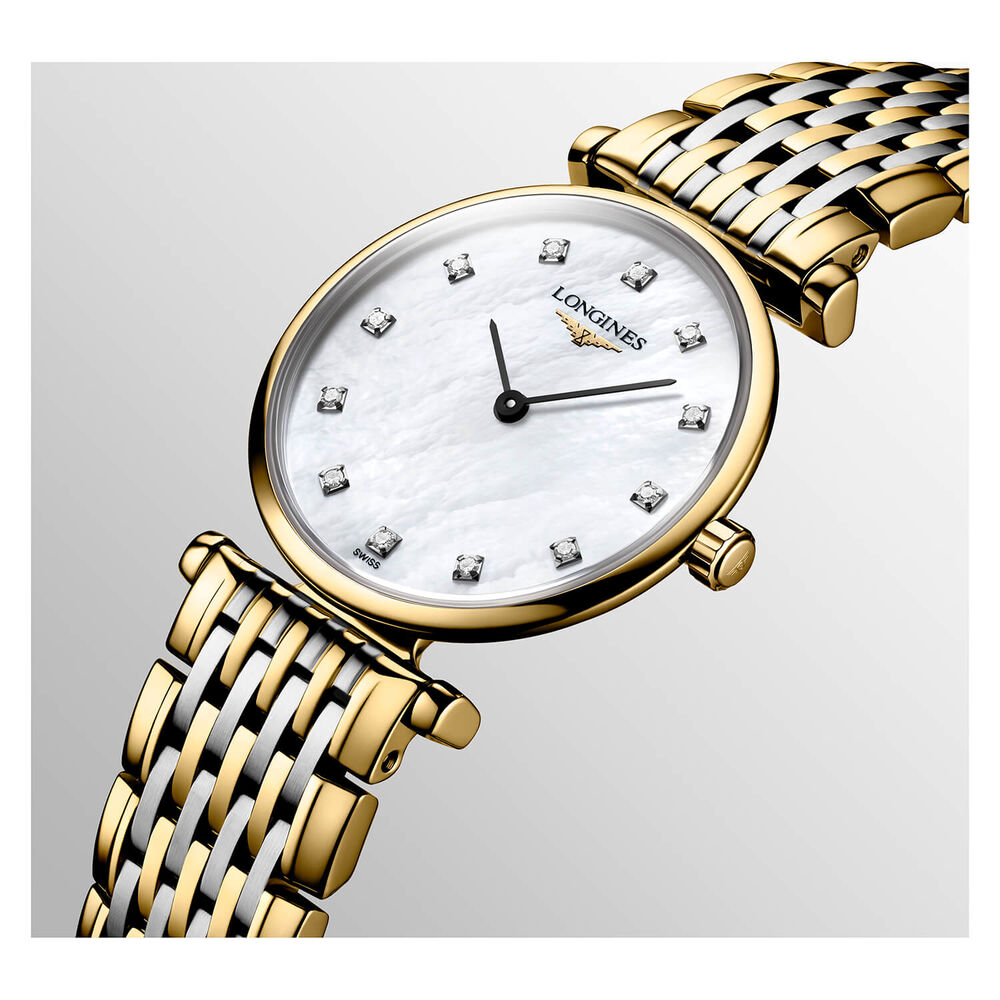 Longines Elegance La Grande Classique 24mm MOP Dial Diamond Dot Two Tone Bracelet Watch image number 3