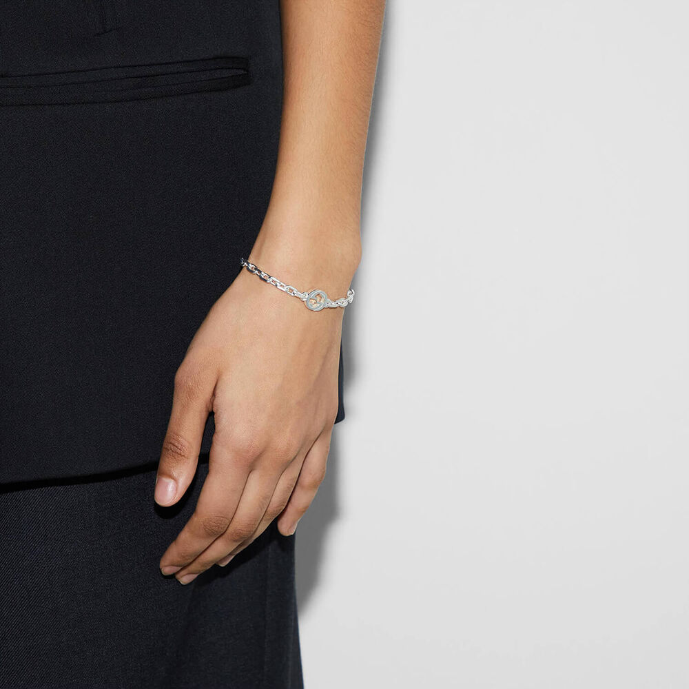 Gucci Interlocking Silver Chain Bracelet (Size M, 17cm)