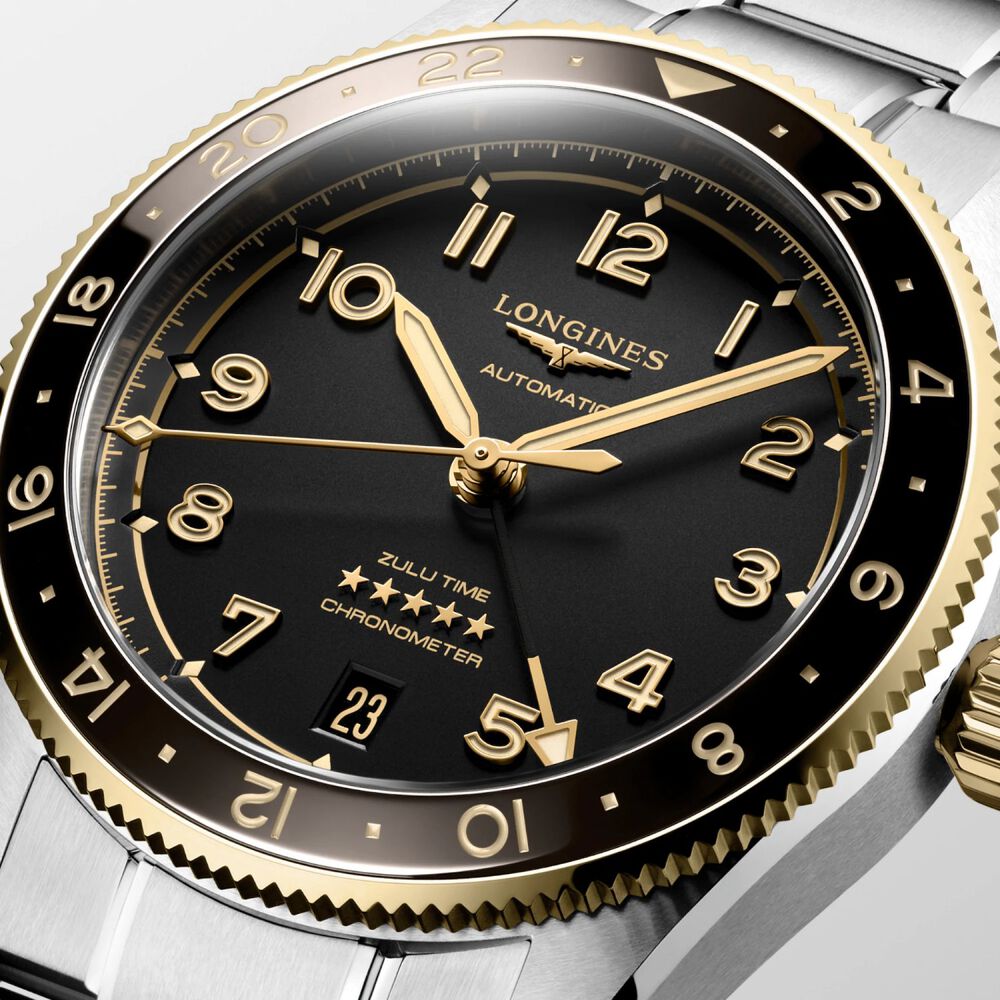 Longines Spirit Zulu 39mm Anthracite Dial Steel & 18ct Gold Case Watch image number 6