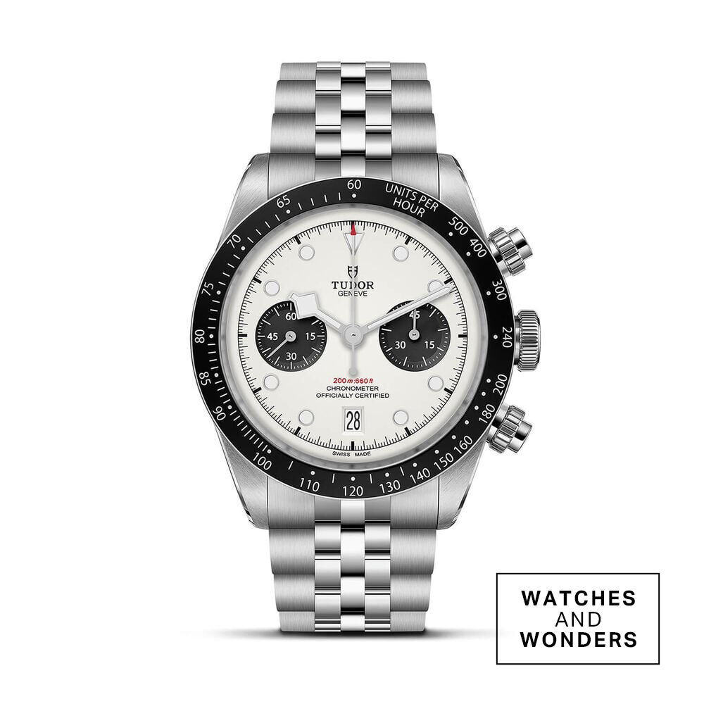 TUDOR Black Bay Chrono 41mm Opaline Dial Steel Five-Link Bracelet Watch