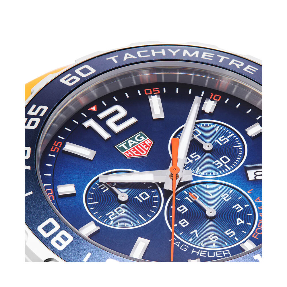 TAG Heuer Formula 1 Chronograph 43mm Blue Dial Orange Rubber Strap Watch image number 1