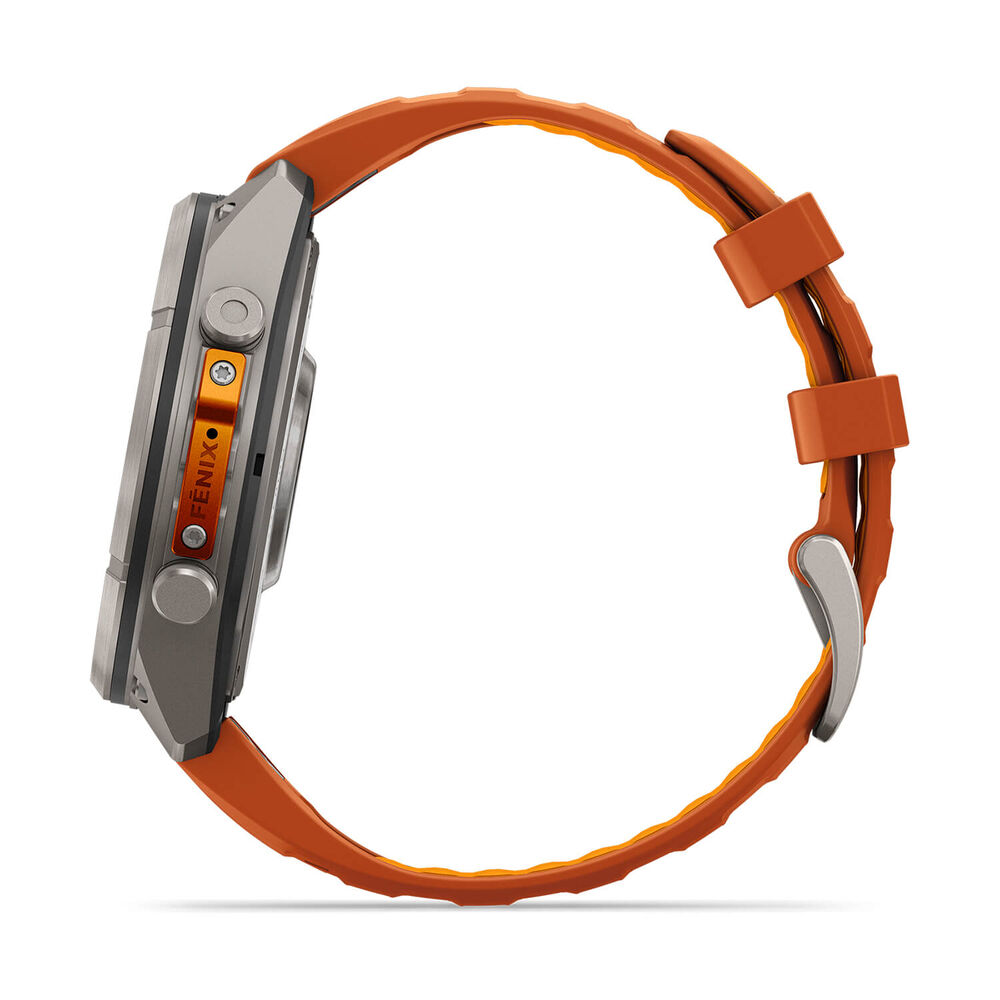 Garmin fenix 9 Pro 47mm Titanium Autumn Orange/Spark Orange Silicone Strap Watch