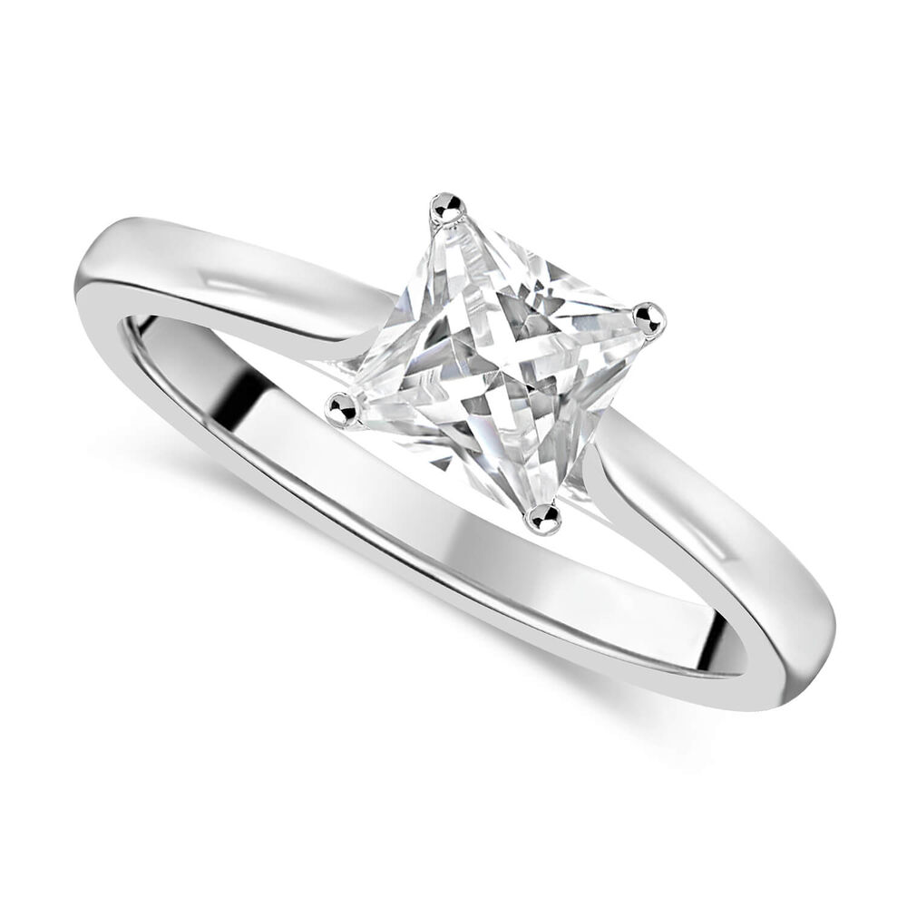 Platinum 0.70ct Princess Diamond Orchid Setting Ring
