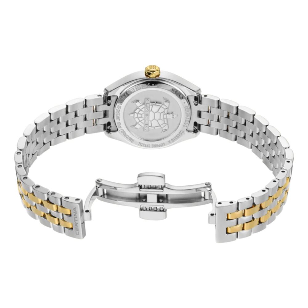 Certina DS-2 27.8mm White Mother of Pearl Dial Two Tone Steel Bracelet Watch image number 3