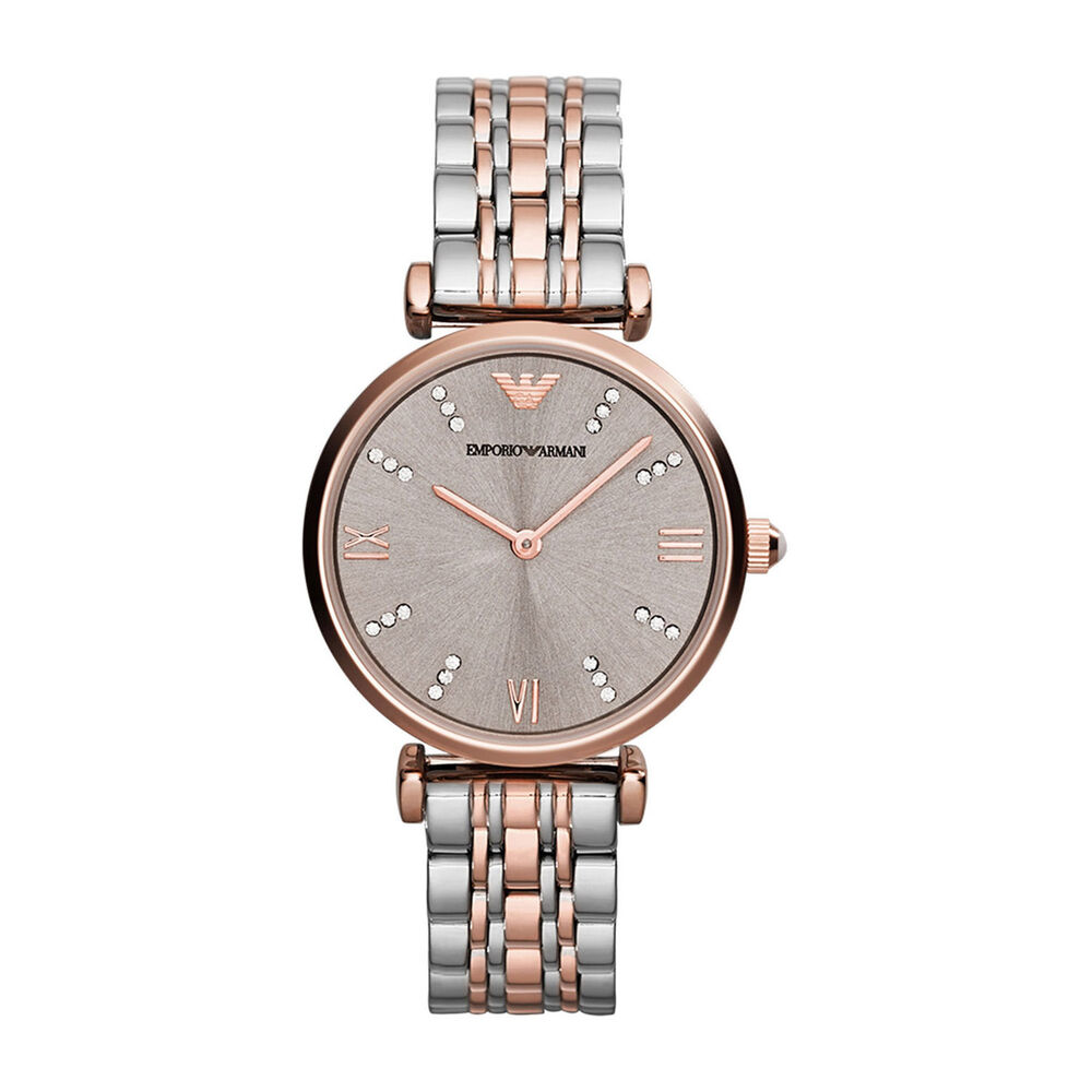 Emporio Armani rose gold-plated two colour bracelet watch image number 0