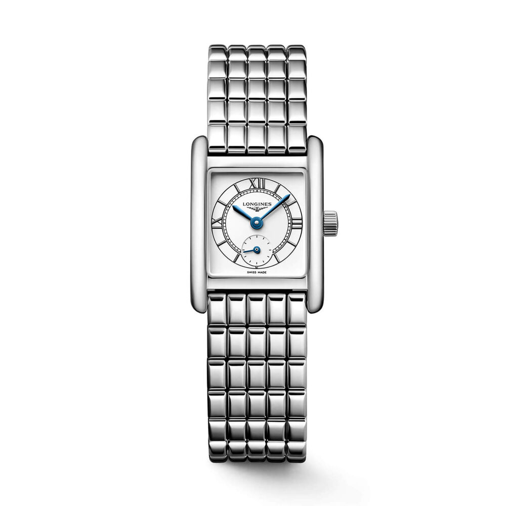 Longines MiniDolcevita 2023 29 X 21.50mm Silver "flinqué" Blue Hands Dial Steel Bracelet Watch