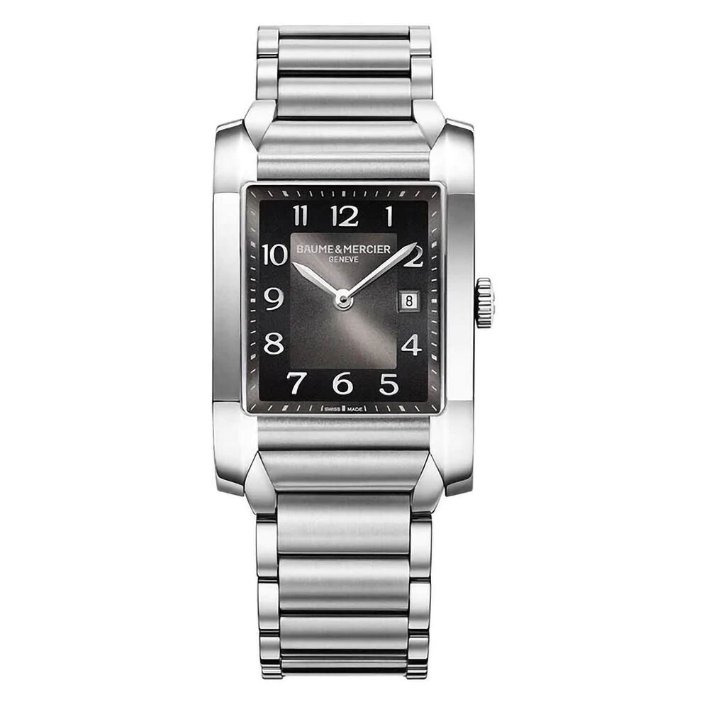 Pre-Owned Baume & Mercier Hampton Black Dial Steel Bracelet Watch