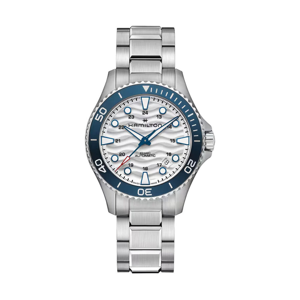 Hamilton Khaki Navy Scuba Auto 40mm White Dial Steel Bracelet Watch