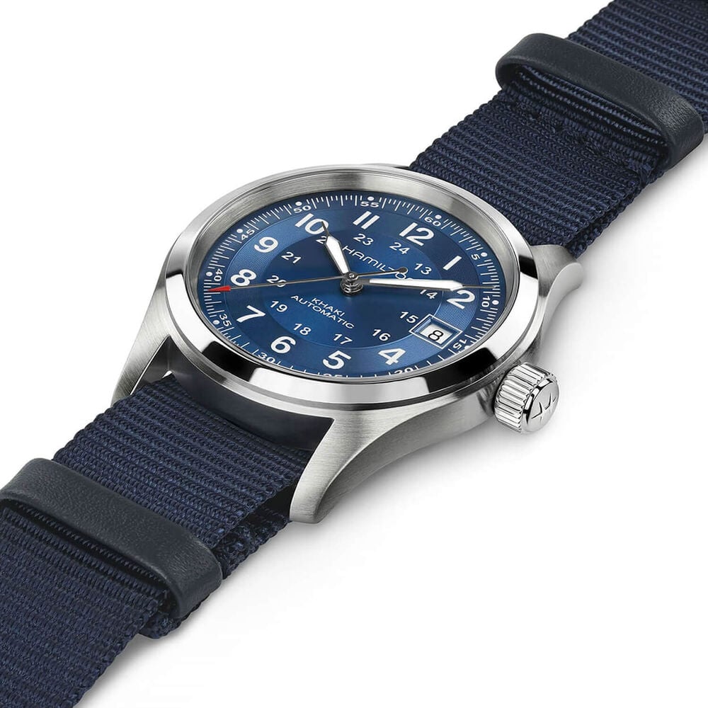 Hamilton Khaki Field 38mm Blue Dial Blue Fabric Strap Automatic Watch