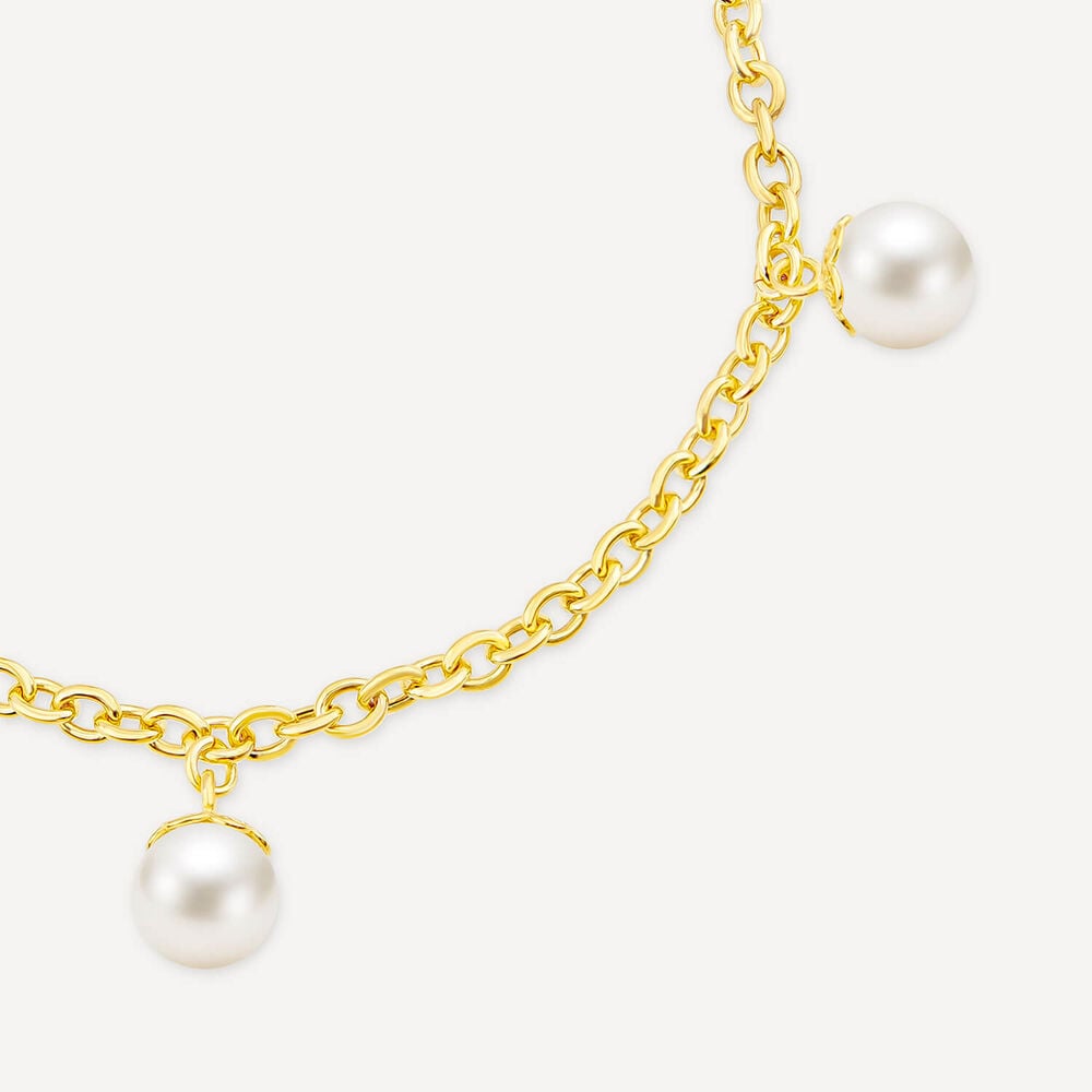 9ct Yellow Gold 8mm Pearl T-Bar Bracelet