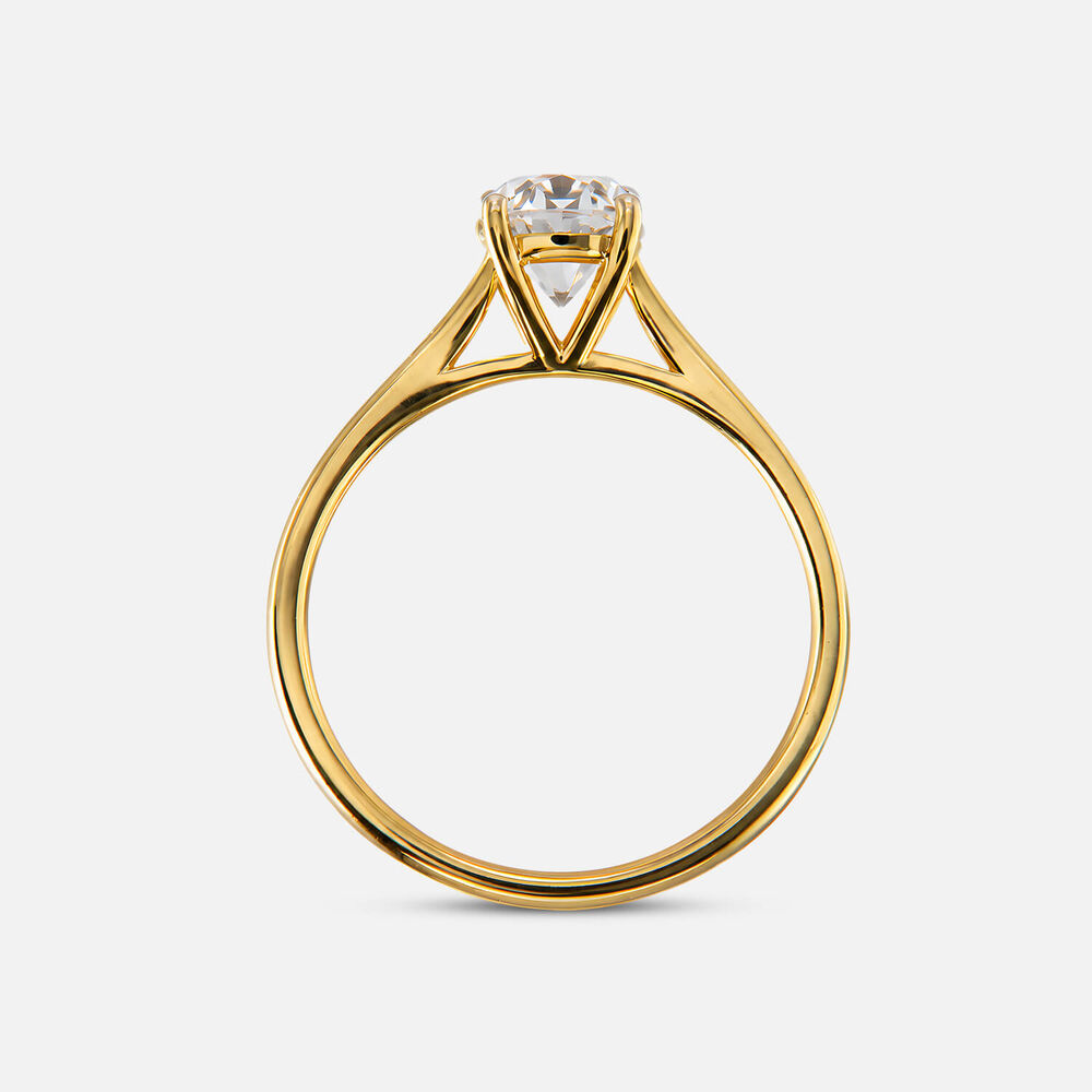 Classic 18ct Yellow Gold 0.70ct Round Brilliant Diamond Four Claw Solitaire Ring